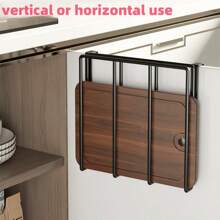 Kitchen Hook Rack - Cutting Board Rack, Hanging Cleaning Rack, Kitchen Rack, Metal Rack, Stainless Steel Hanging Cutting Board Rack, Kitchen Storage Rack, 1 Slot, No Drill Hole Thickened Cutting Board Storage Rack, Metal Cutting Board Rack, Easily Organize Kitchen & Bathroom Items. Steel Carbon Material Spray Coating Treatment, More Solid And Stable, Not Easy To Rust