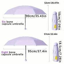 Paraguas compacto y ultraligero portátil con protección UV, paraguas mini plegable en 5 secciones