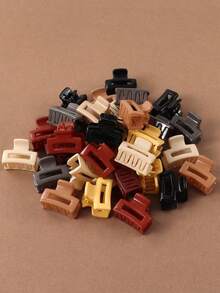 30 件黑白棕色方形发夹，适合女士，精致可爱甜美永恒刘海侧夹发夹配饰发饰优雅发爪女式爪夹 - 彩色 - 查看 2