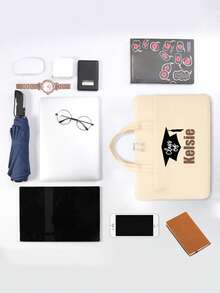 1PC Personalized Custom Laptop Storage Bag, Bag For 13-14 Inch Laptop, Laptop Case, Laptop Holder, Laptop Bag For Business Trip, Suitable For University And Office, Lightweight And Multifunctional, Gifts & Stationery For Teachers, Laptop Bags For Back To School, Essential Stationery For Teachers & College Students, Laptop Bags For Classroom, And Storage Bags For Teachers & Class Organizers - Multicolor - View 2