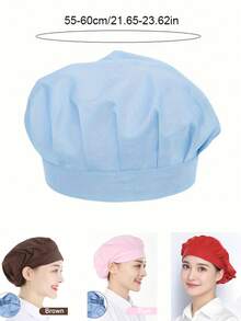 1pc Adjustable Elastic Chef Hat, Unisex Cooking Cap, Oil-Proof Work Hat, Dust-Proof Hair Cover, Suitable For Restaurant, Factory, Kitchen, Cooking, Hair Protection, Workshop, Food Service, Mother's Day Gift - Multicolor - View 8