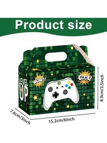 12/24pcs Gamepad Equip Party Box Game Party Gift Candy Candy Box Bag Game Birthday Goodies Gift Box Game VR Esports Party Decorations Supplies 6 X 3 X 3.5 Inches