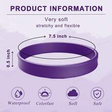 Rubber Bracelets Solid Color Silicone Wristbands Blank Stretch Silicone Wristbands Colorful Rubber Bracelets Women Men Gifts - Purple - View 3