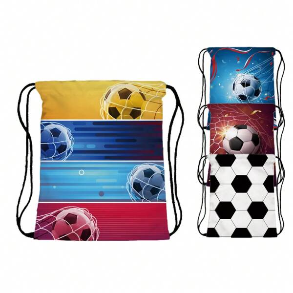 1 Piece Soccer Pattern Printed Outdoor Large Capacity Drawstring Backpack, Waterproof Polyester Material, Easy To Carry Sports Bags School Backpacks, Drawstring Bags, Rucksacks, Basketball Bags, Drawstring Backpacks, Soccer Bags, Sports Rucksacks, College Fitness, Travel, Exercise Yoga, Outdoor Outdoor Excursion Biking Hiking Waterproof Lightweight Large Capacity Portable Accessory