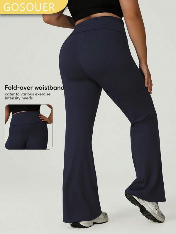 GOSOUER Damen Große Größen Hosen mit hoher Taille, Bundfalte und Bauchkontrolle, für Lässig, Laufen und Tanzen