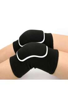 Rodilleras suaves para baile, lucha, voleibol, danza, fútbol, yoga, baloncesto y patinaje. Trabajan con soporte elástico flexible (Rosa, Negro Mediano)