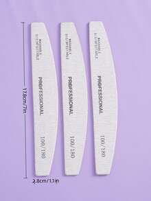 5pcs Nail File, 100/180 Grit Nail Files For Natural Nails, Professional Strong Emery Boards For Nails Doubled Sides Washable Fingernail Files Manicure Tool Set - Light Grey - View 5