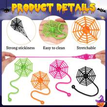 1/10/20 PCS Halloween Cobweb Sticky Hands Toys, Stretchy Goodie Bag Stuffers Toys For Halloween Party Favor Supplies, Spider Web Sticky For Adults And Teens Classroom Prizes