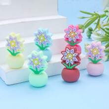 5 Peças/Pacote Contas de Flor de Silicone, Contas Focais DIY, Adequadas para Canetas Decoradas com Contas, Chaveiros, Decoração de Pulseiras, Presente de Volta às Aulas