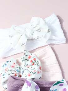 3 Stücke bedruckte & jacquard-gemusterte Baby-Stirnbänder, geeignet für den täglichen Gebrauch, passend für 0-2 Jahre alte Babys