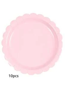10pcs/20pcs/50pcs Light Pink Paper Plates 9 Inch Pink Scalloped Plates Disposable Dinner Plates 7 Inch Cake Paper Plates For Wedding Babe Shower Gender Reveal Bridal Party Supplies Birthday Party Dessert Plates