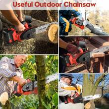 Electric Chainsaw, 12-Inch Cordless Chainsaw With Brushless Motor And 2 12800mah Batteries For Wood Cutting, Tree Trimming, Gardening, Yard And Garden Tools