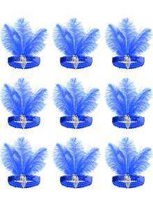 D EXCEED 1/3/6PCS 1920 年代轻薄女式头饰，女式轻薄女式头饰，假羽毛头饰，盖茨比主题派对母亲节礼物