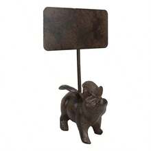 Cast Iron Rustic Western Farmhouse Flying Pig Chalkboard Pole Sign Figurine - as pic - View 4