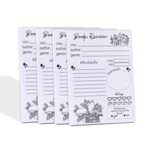 1/2/4 piezas Bloc de notas para reseñas de libros de 5.5 x 3.9 pulgadas, marcapáginas de libreta, bloc de notas adhesivo pequeño, suministros para tomar notas de lectura, 40 hojas por bloque