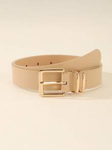 3pcs Fashionable Square Buckle Women's Belt, Minimalist & Versatile For Pants, Dresses, Casual & Elegant, Suitable For Waist Size 29.5~33.5in