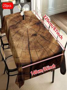 1/20 Stück minimalistisch ländliche alte Holzküche Restaurant bedruckte Tischdecke, Holzmaserung Muster Tischdecke - Festtags Tischdecke Dekoration, Zuhause Küche, Restaurant Dekoration, Festtags Geschenke, für alle Jahreszeiten geeignet.