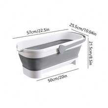 Cubo de fregona Rectangular con asa, bañera portátil, plegable, ahorrador de espacio, Cubo de pesca de gran capacidad para viajes de Camping - Verde S - Ver 11