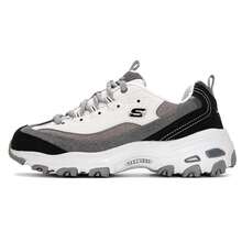 Skechers 女士D'LITES 1.0休闲系带运动鞋，户外运动，日常通勤，舒适轻便运动休闲鞋149906-BKGY - 黑色/灰色 - 查看 1