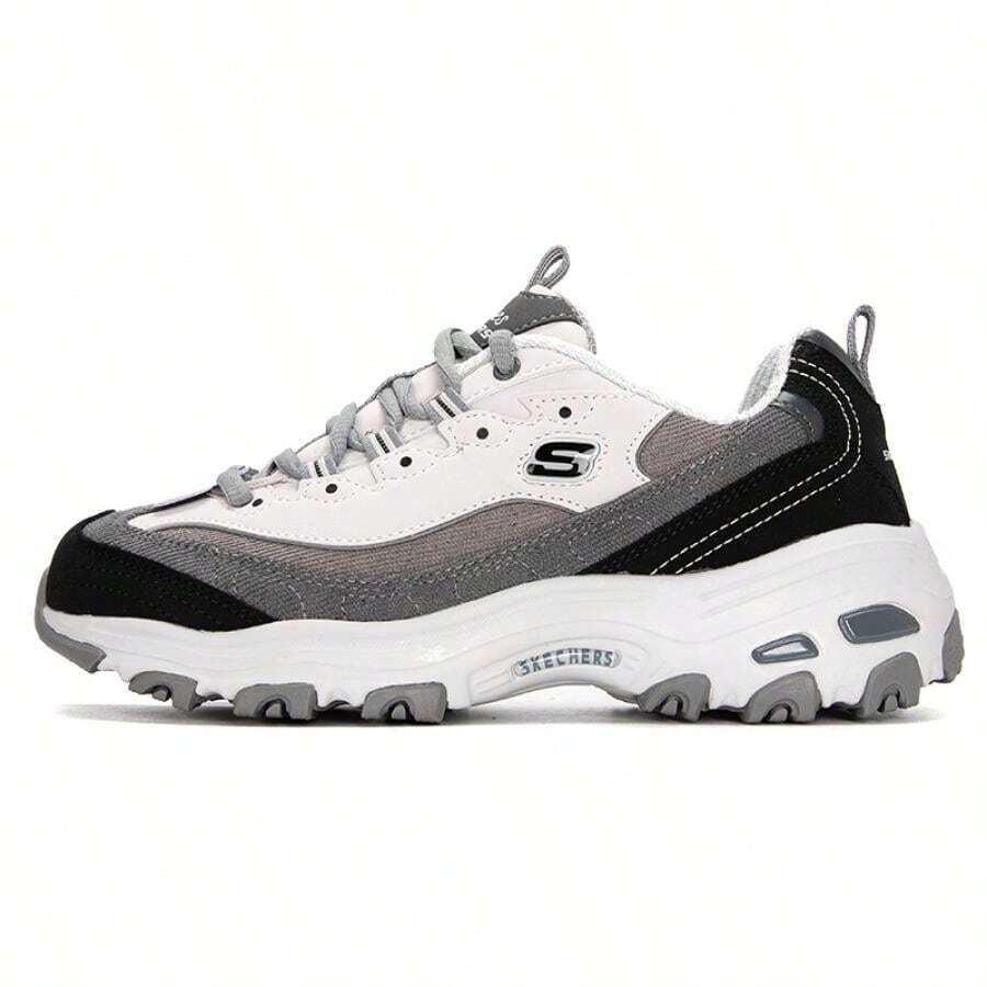 Skechers 女士D'LITES 1.0休闲系带运动鞋,户外运动,日常通勤,舒适轻便运动休闲鞋149906-BKGY - 黑色/灰色 - 查看 1