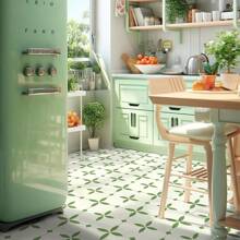 10/20 PIEZAS Baldosas de piso autoadhesivas de 20.32cm x 20.32cm, piso de vinilo impermeable, piso DIY, adecuado para baño, cocina, chimenea, casa de mascotas, escaleras, dormitorio, pared/verde/blanco/negro/verde claro