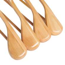 Lot de 6 Cintres, en Bois Massif avec Épaules très Larges, Antidérapants, pour Costumes, Chemises, Manteaux, Vestes, Pantalons, Crochets Pivotants 360°, Couleur Boisée - Couleur du bois - Voir 5