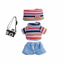 6.69 pollici Vestiti di bambola, compatibili con , include 3 outfit - cappello secchio alla moda, maglione e set di pantaloni o gonna, adatto per bambole di 6.69 pollici, accessori carini per bambole per giochi e esposizione (scarpe e bambola non incluse)