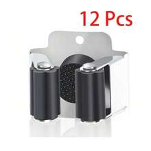 2/4/6/8//12 Pcs Broom And Mop Holder, Broom Holder Wall Mount, Heavy Duty Garden Tool Organizer Rack Rake And Shovel Handle, Stainless Steel Mop Hanger. Wall Mounted Utility Rack With Screws