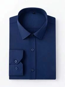 KIT3 Men's Solid Color Button Front Long Sleeve Dress Shirt - Nhiều màu - Xem 6