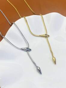 1 件优雅蛇骨项链，不锈钢蛇形链适合女性日常佩戴 - 蛇形項鍊 - 查看 2