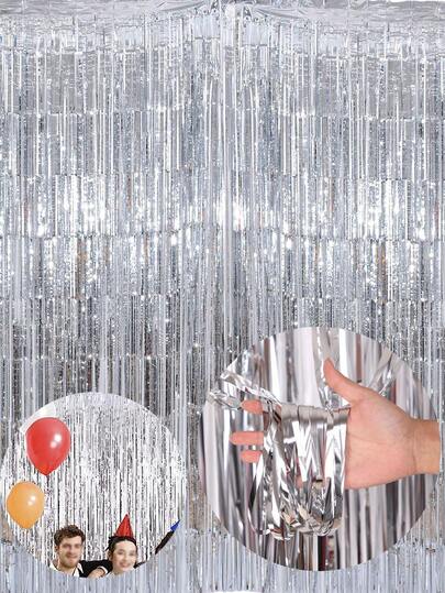 1 pezzo Tenda di perline metallizzate in argento per decorare la festa di laurea 2025, regali di laurea, decorazioni per feste