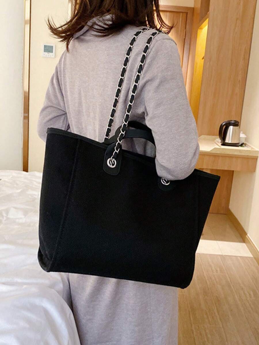 Ladies' Light Handbag; Business Office Briefcase; Large Capacity Handbag; Shoulder Bag; Professional Office Work - Black - View 1