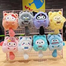 Sanrio Hello Kitty Cartoon Plush Doll Pendant Doll, Sanrio Cute Bag Charm Anime Accessory, Suitable As Gift For Christmas, Halloween, Easter, Valentine's Day. Can Be Used As Hanging Decoration
