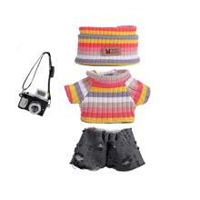 6.69 pollici Vestiti di bambola, compatibili con , include 3 outfit - cappello secchio alla moda, maglione e set di pantaloni o gonna, adatto per bambole di 6.69 pollici, accessori carini per bambole per giochi e esposizione (scarpe e bambola non incluse)