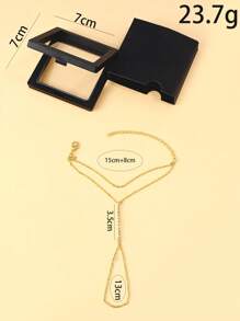 STONEFANS 1 pièce Bracelet de doigt minimaliste avec décoration de strass inaltérable, accessoire de bijouterie pour les fêtes et les réunions