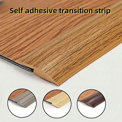 Striscia di transizione per pavimenti in PVC autoadesiva resistente, 1 pezzo, effetto venatura del legno, per moquette e pavimenti duri, bordi flessibili per moquette, pavimenti in laminato e battiscopa in vinile, 39,37 pollici