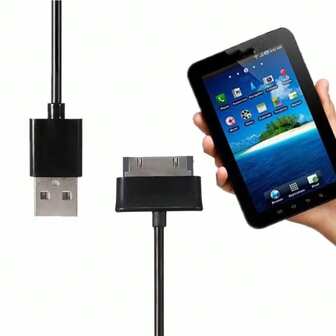 3.3ft 30 Pin Charging Power Supply Galaxy Tablet USB Charge Cable Cord - For Samsug Galaxy-Tab-2 10.1 8.9 7.7 7.0 Plus Note-Tab 10.1 USB Charger Cable GT-P5113 GT-P3113 GT-N8013 GT-P7510 SGH-I497 (1 Pc)Compatible With Samsung
