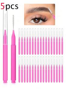 100pcs Micro Eyebrow Brush With Cap Brow Lamination Brush Spoolies For Eyebrow Eyelash Brow Brush Lash Filler Eyebrow Lash Lift And Tint Tools For Brows And Lashes Comb Extensions