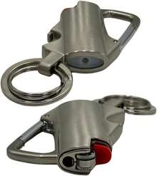 Lighter Case. Carabiner Keychain BIC Lighter Holder With Bottle Opener. 3 Colors & 2 Sizes To Choose From. BIC Sleeves For J5 And J6 Sizes. - Silver - View 10