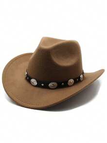 A Classic Western Cowboy Top Hat With A Feminine Charm, Versatile And Fashionable. Paired With A Detachable Decorative Belt, It Is Perfect For Wearing At Parties, Outings And Outing S Top Hat,Summer,Beach,Holiday,Travel - Women's Round Coin Decorated Hat - View 7