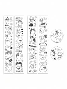 3m Cute Cat Themed Decorative Sticker Rolls, Creative Scrapbooking Stickers For Journals, Planners, Crafts - one-size - View 11