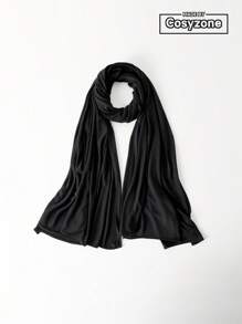 1 pièce Hijab de couleur unie avec ensemble de couvre-chef assorti pour femmes, style simple, mode et polyvalent, foulard de protection solaire avec doublure