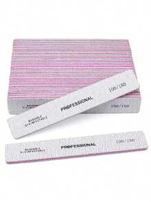 3Pcs Nail Files 100/180 Grit, Professional Quality Nail Sanding Block File Emery Board Nail Buffer Block For Home Salon - Light Grey - View 7