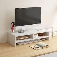Wood Monitor Stand Riser, Monitor Stand 2 Tiers Computer Monitor Riser, Computer Stand, Laptop Stand With Storage Shelf For Home And Office - Multicolor - View 5