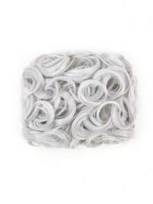 大号玫瑰花蕾发髻发片卷曲盘梳夹式马尾凌乱发髻接发发圈高髻合成易拉伸发髻发片适合女士婚礼派对 - 彩色 - 查看 20