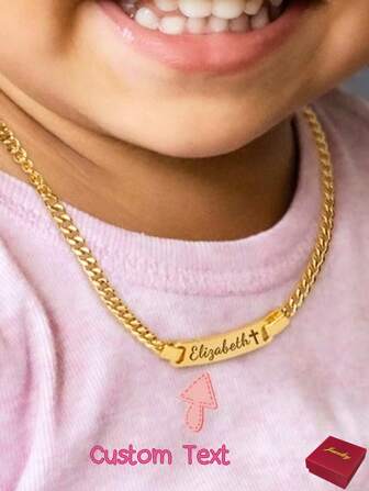 Personalized Name Necklace For Boy Or Girl, Multi-Functional,Ornamental,Engraved Exquisite,Stylish,Tidy,Colorful,Modern,Cute Kawaii Adorable Custom,Unique Treasurefinds,Fashion Ideal Gifts For Him Family,Friends,Daughter,Son,Her