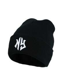 1pc Or 2pcs Men 3D Letter Embroidery Knit Beanie Hat, Suitable For Autumn/Winter Fall