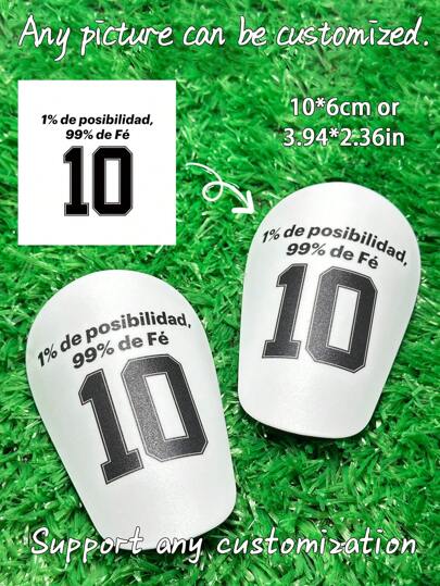 1 Pair Customizable Mini Football Shin Guards - 10*6cm, 3.94*2.36in, Personalized Text/Photo, Suitable For Sports Lovers, Gifts, Club Merchandise, Football Accessories