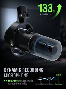 FIFINE Microfone Dinâmico Fifine Usb/xlr Com Suporte Anti-choque, Touch-mute, Microfone De Metal De Estúdio Com Entrada Para Fone De Ouvido, Controle De Volume De Monitoramento Para Gravação De Voz Vocal-over Podcast Streaming - K688