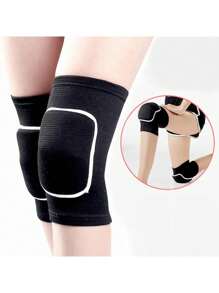 Rodilleras suaves para baile, lucha, voleibol, danza, fútbol, yoga, baloncesto y patinaje. Trabajan con soporte elástico flexible (Rosa, Negro Mediano)